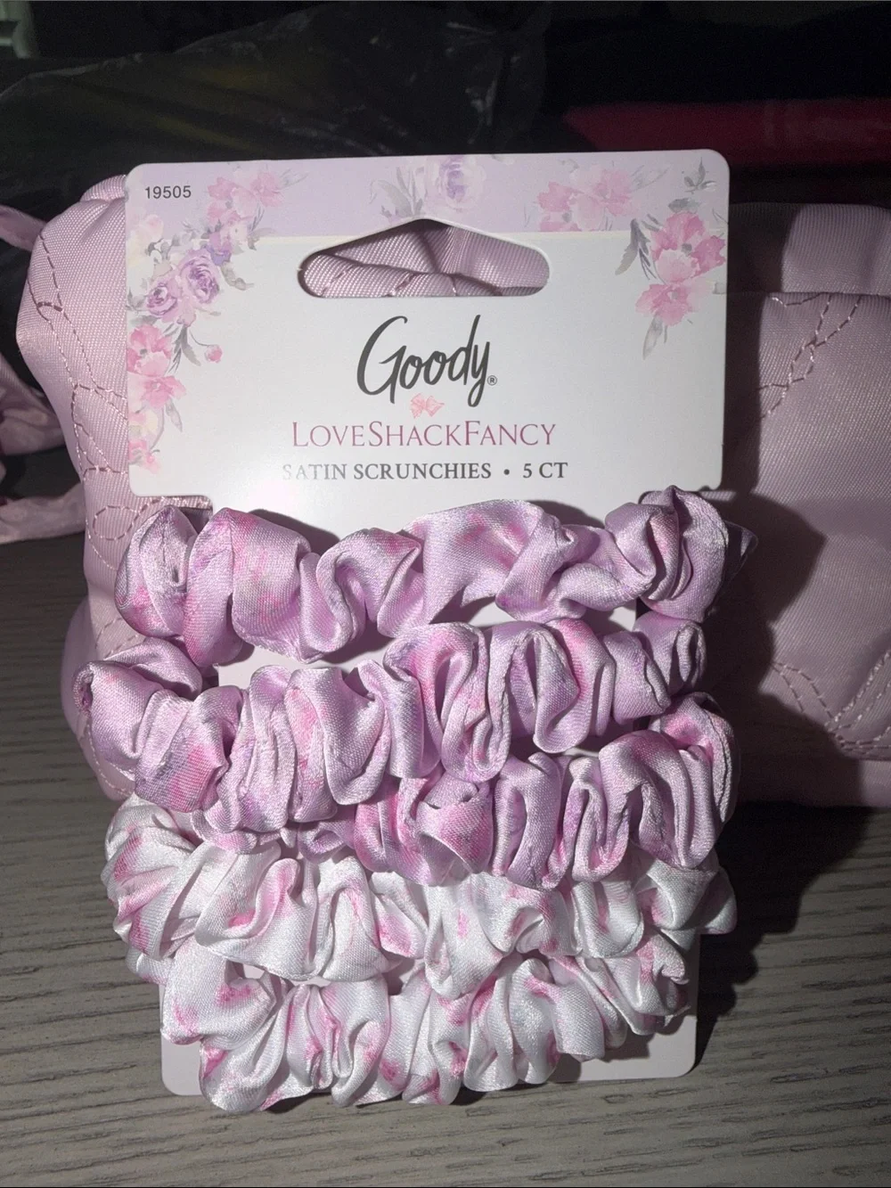 LoveShackFancy Satin Pink Scrunchies - 5 Pack x Goody